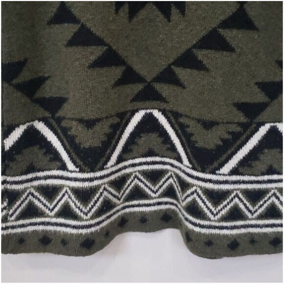 Frye Women's Open Front Cardigan Sweater Size XXL Aztec Southwestern,Green/Black - Picture 2 of 6